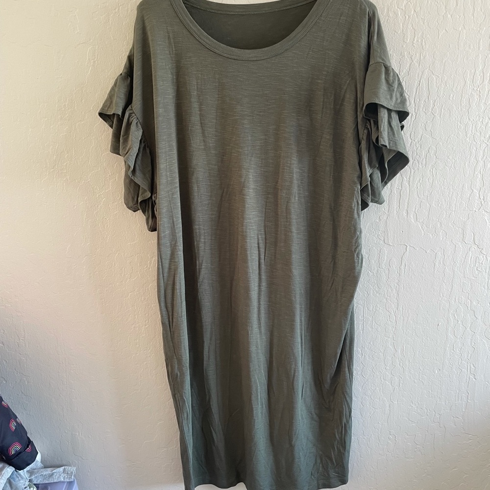 Ruffle Sleeve T-shirt Maternity Dress